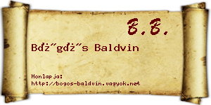 Bögös Baldvin névjegykártya